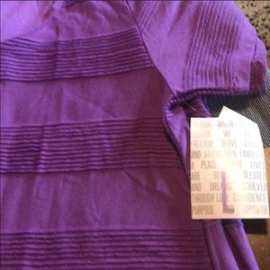 LuLaRoe pintuck striped purple shirt L